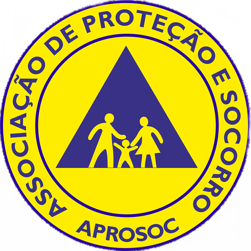 Logótipo da APROSOC "Associação de Proteção Civil". Voluntários de Radiocomunicações em Situações de Emergência.
